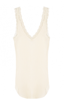 Топ фактурной вязки с кружевной отделкой Helmut Lang