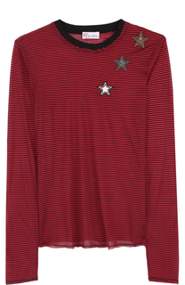 Пуловер в полоску с нашивками в виде звезд REDVALENTINO