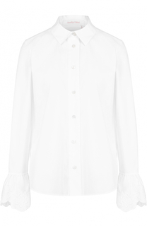 Хлопковая блуза прямого кроя с расклешенными рукавами See by Chloé