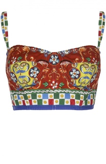Топ-бюстье на бретельках и ярким принтом Dolce &amp; Gabbana