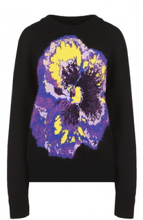 Пуловер прямого кроя с контрастным цветочным принтом Christopher Kane