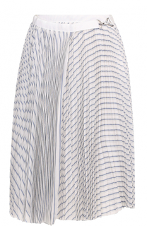 Плиссированная юбка-миди в полоску Sacai