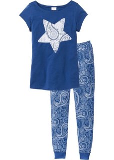 Пижама (генцианово-синий с рисунком) Bonprix