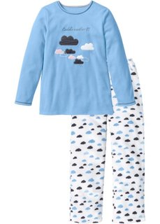Флисовая пижама (нежно-голубой/цвет белой шерсти с принтом) Bonprix
