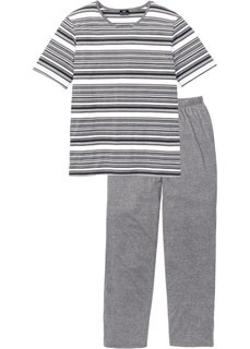 Пижама (серый меланж в полоску) Bonprix