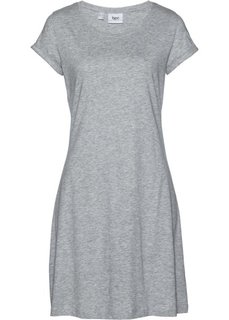 Трикотажное платье с коротким рукавом (светло-серый меланж) Bonprix