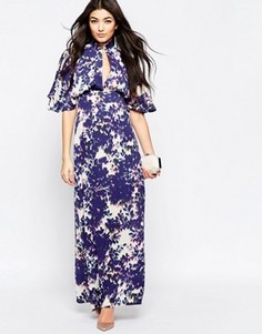 Платье макси с цветочным принтом и рукавами-кимоно Liquorish - Темно-синий
