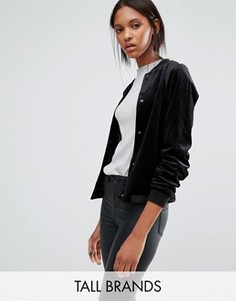 Бархатный бомбер Vero Moda Tall - Черный