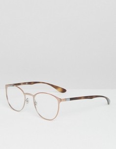 Круглые солнцезащитные очки Ray-Ban 0RX6355 - Золотой