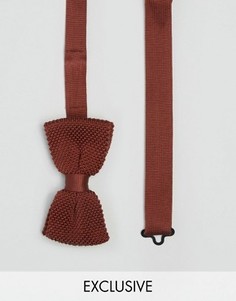 Трикотажный узкий галстук-бабочка Heart & Dagger - Коричневый