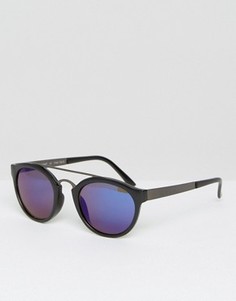 Круглые солнцезащитные очки с зеркальными стеклами AJ Morgan - Черный