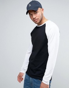 Лонгслив с контрастными рукавами реглан ASOS - Черный