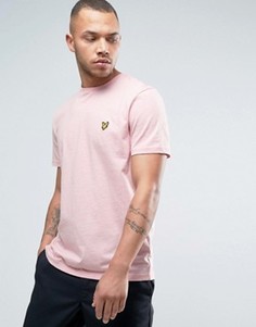 Меланжевая футболка классического кроя с логотипом-орлом Lyle & Scott - Розовый