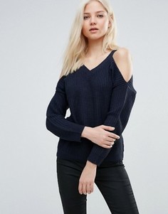 Джемпер с вырезами на плечах Vero Moda - Темно-синий