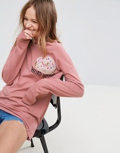 Розовый лонгслив с вышивкой ASOS X LOT STOCK & BARREL - Розовый