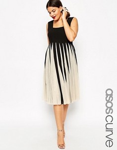 Сетчатое платье с квадратной горловиной ASOS CURVE - Мульти