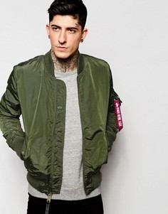 Бомбер зауженного кроя Alpha Industries MA-1 - Зеленый