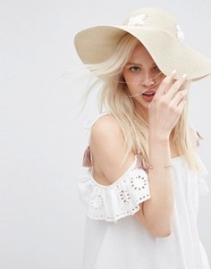 Соломенная шляпа с люверсами и шнуровкой ASOS - Коричневый