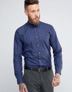 Рубашка классического кроя с принтом Ted Baker - Темно-синий