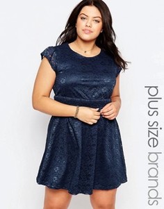 Кружевное платье Live In Love Plus - Темно-синий