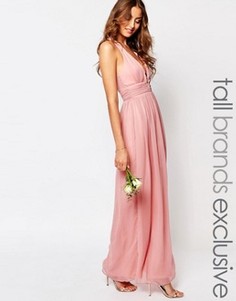 Платье макси с глубоким вырезом и открытой спиной True Decadence Tall - Розовый