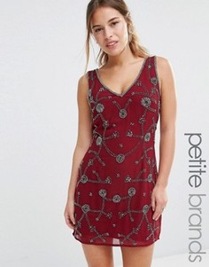 Декорированное цельнокройное платье с V-образным вырезом Maya Petite - Красный