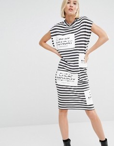 Платье-футболка в полоску с логотипом Cheap Monday - Мульти