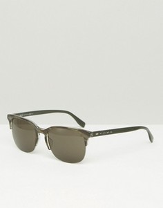Черные солнцезащитные очки в стиле ретро Hugo Boss - Черный