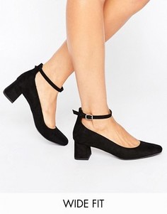 Туфли для широкой стопы под замшу с блочным каблуком New Look - Черный