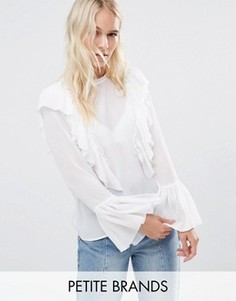 Блузка с рукавами-колокол и оборками Vero Moda Petite - Белый
