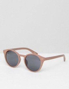 Круглые солнцезащитные очки в розовой оправе ASOS - Розовый