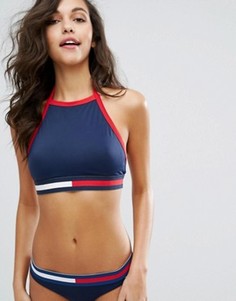 Бикини кроп-топ с высокой горловиной Tommy Hilfiger - Темно-синий