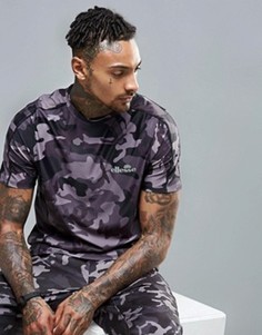 Футболка с камуфляжным принтом и логотипом Ellesse - Черный