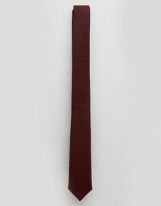 Бордовый узкий галстук с вафельной текстурой ASOS - Красный