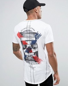 Удлиненная футболка с принтом на спине и на груди Religion - Белый
