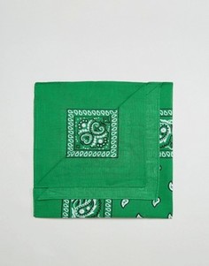 Зеленая бандана с принтом пейсли 7X - Зеленый