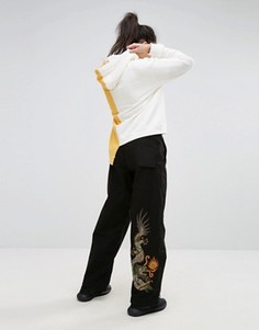 Широкие брюки с вышитым драконом Maharishi - Черный