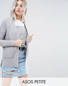 Кардиган крупной вязки ASOS PETITE - Серый