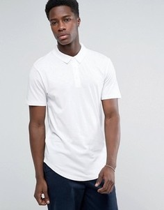 Трикотажная футболка-поло с закругленным низом Troy - Белый
