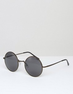 Круглые солнцезащитные очки в матовой медной оправе ASOS - Коричневый