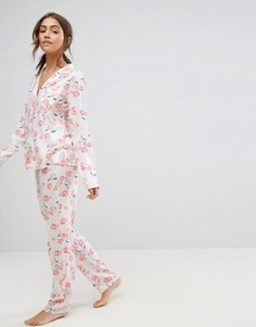 Пижамная рубашка и брюки с цветочным принтом ASOS - Мульти