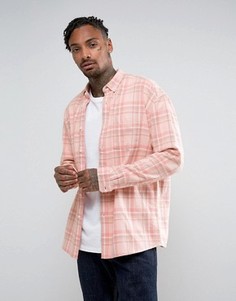 Розовая oversize-рубашка в клетку ASOS - Розовый