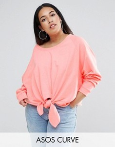Свитшот с узлом ASOS CURVE - Оранжевый