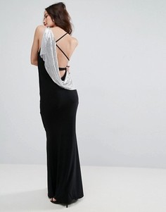 Платье макси с асимметричным кольчужным дизайном ASOS - Черный