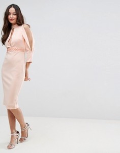 Платье миди с разрезами на рукавах ASOS - Розовый