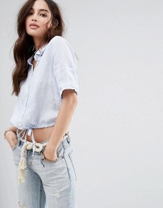 Короткая рубашка с затягивающимся шнурком Abercrombie & Fitch - Синий