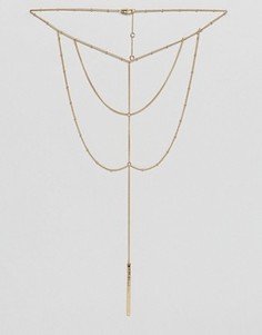 Многорядное ожерелье с планкой Pieces Matilda - Золотой