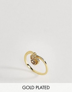 Кольцо с цитрином - полудрагоценным камнем для родившихся в ноябре Rock N Rose - Золотой