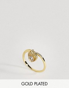 Кольцо с кварцем - полудрагоценным камнем для родившихся в апреле Rock N Rose - Золотой
