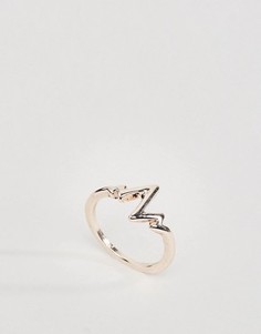 Розоватое кольцо с отделкой в форме сердцебиения ASOS - Медный